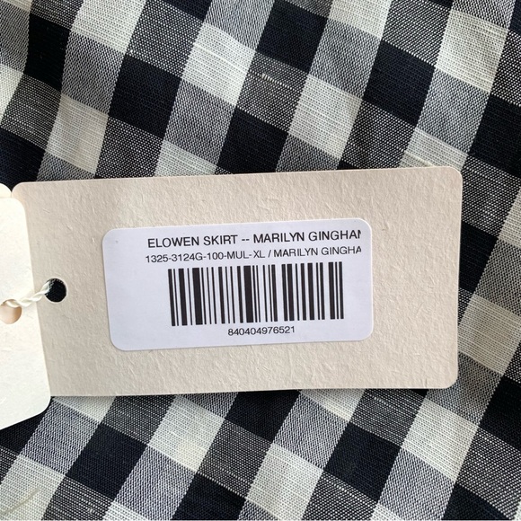 NWT Doen Elowen Linen Rayon Midi Slip A Line Skirt Marilyn Gingham Print - Picture 8 of 12